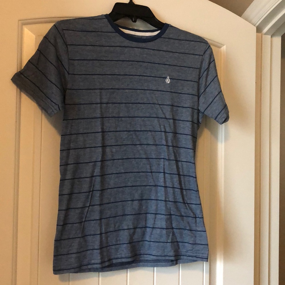 Boys blue striped Volcom shirt size 14